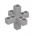 6 WAY CONNECTOR 20x20 / GRAY